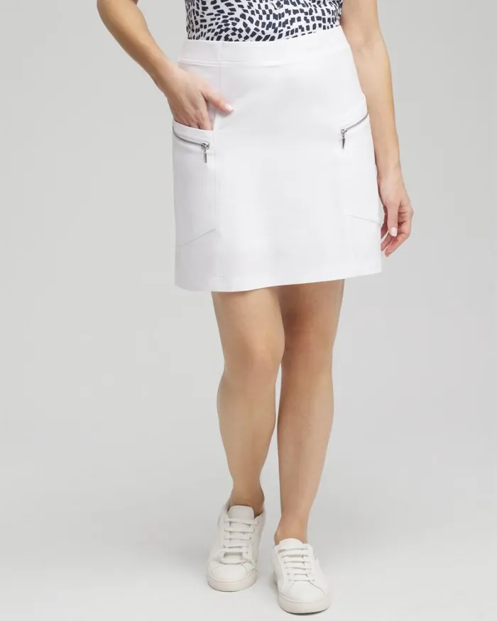 Chico039s Skirts Zenergy UPF Neema RibMix Skort Alabaster 8211 Clothing