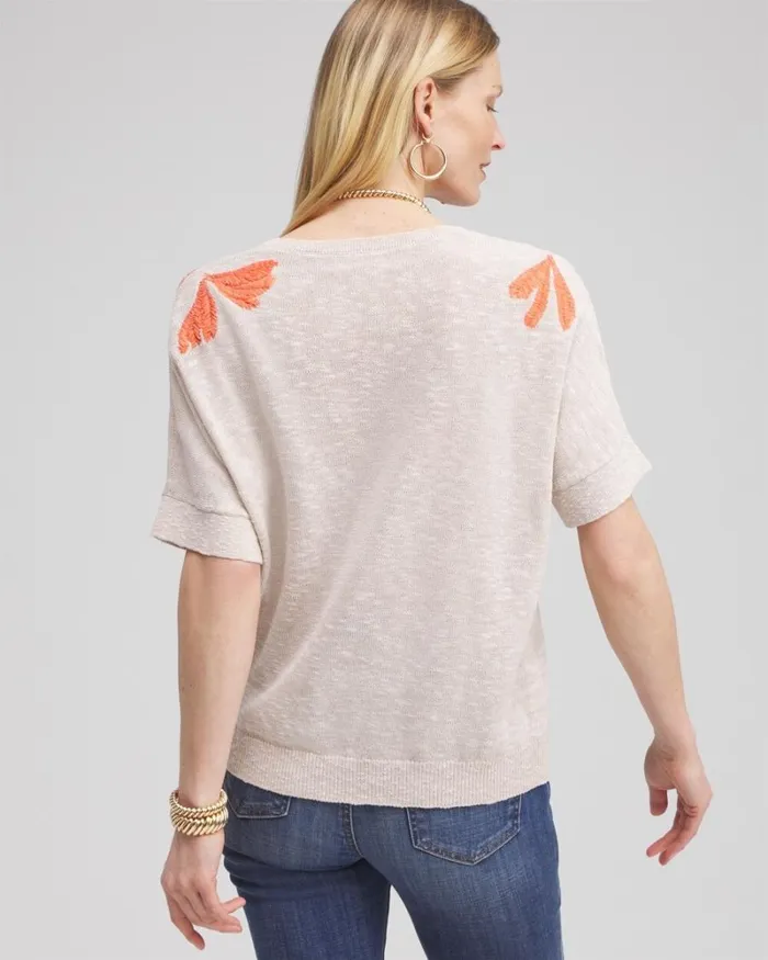 Chico039s Sweaters Linen Blend Embroidered Pullover Sweater Neutral 8211 Clothing Chico039s Sweaters Linen Blend Embroidered Pullover Sweater Neutral 8211 Clothing