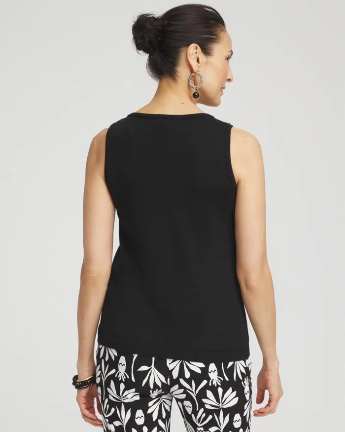 Chico039s Sweaters Pointelle Tank Black 8211 Clothing