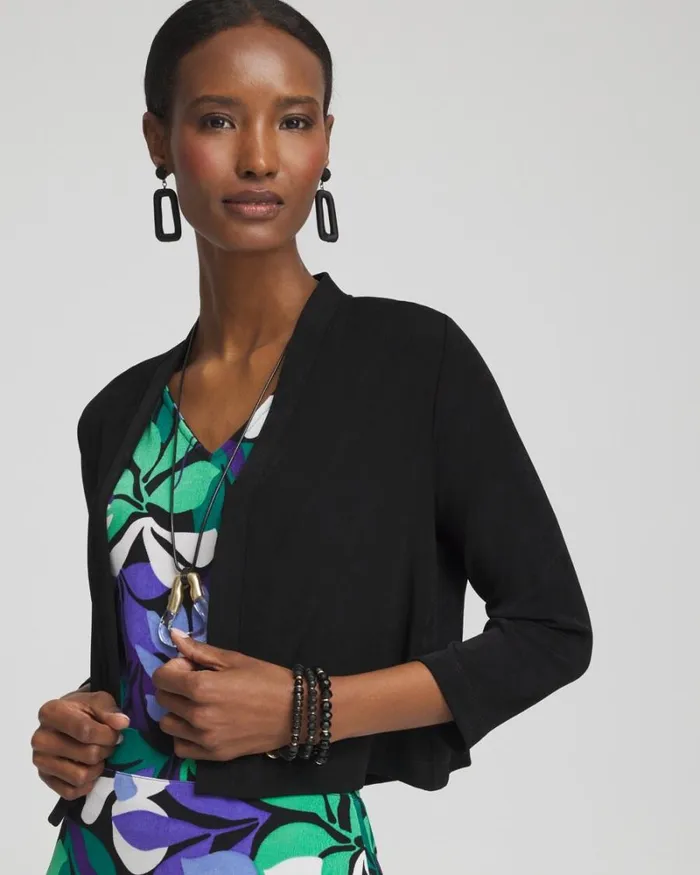 Chico039s Sweaters Travelers Cropped Cardigan Travelers Black 8211 Clothing