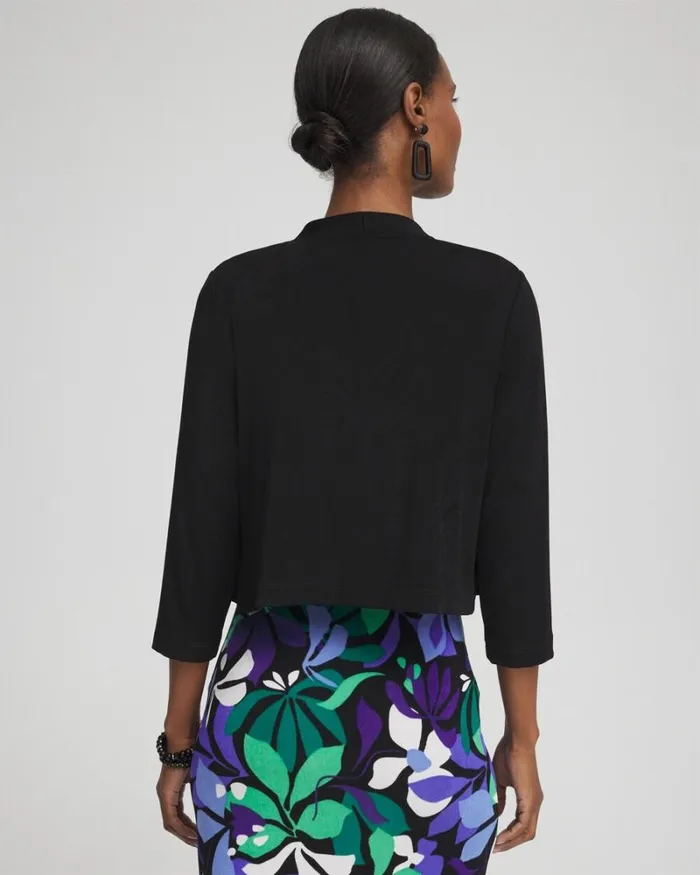 Chico039s Sweaters Travelers Cropped Cardigan Travelers Black 8211 Clothing