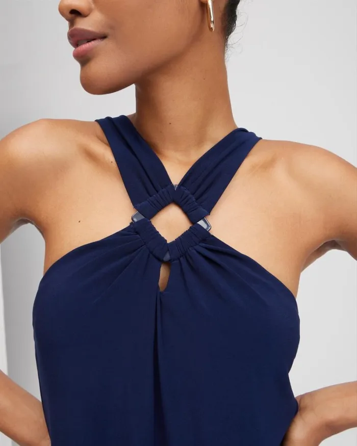 Chico039s Swim Magicsuit Square Cut Beverly Swim Dress Navy 8211 Clothing