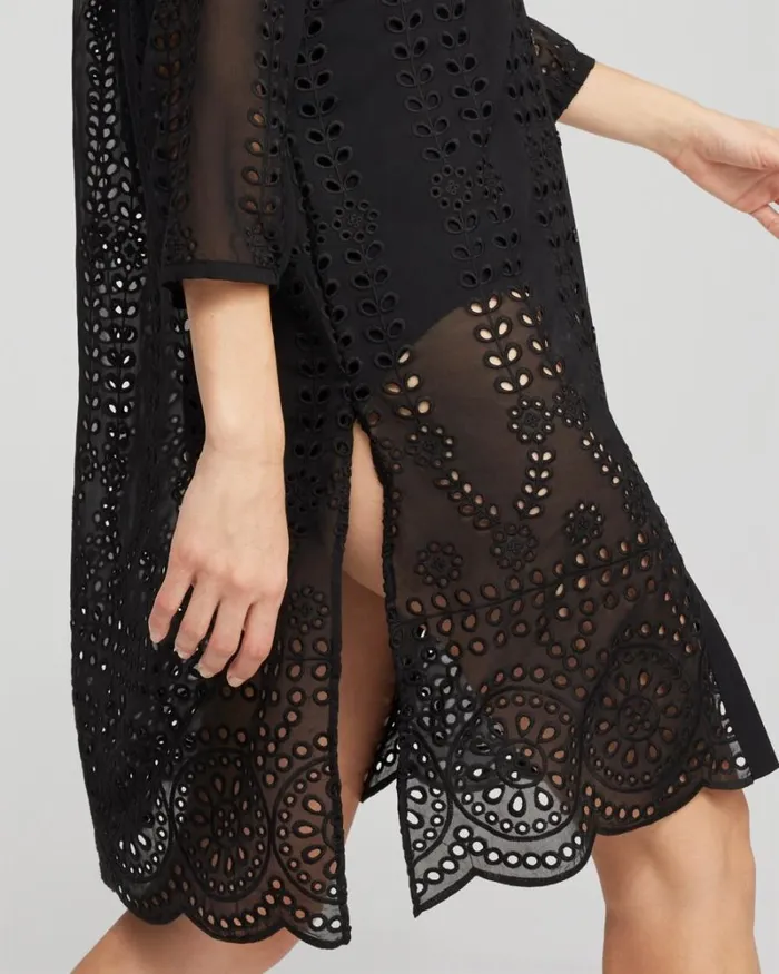 Chico039s Swim Shirt Dress Swim Coverup Black 8211 Clothing