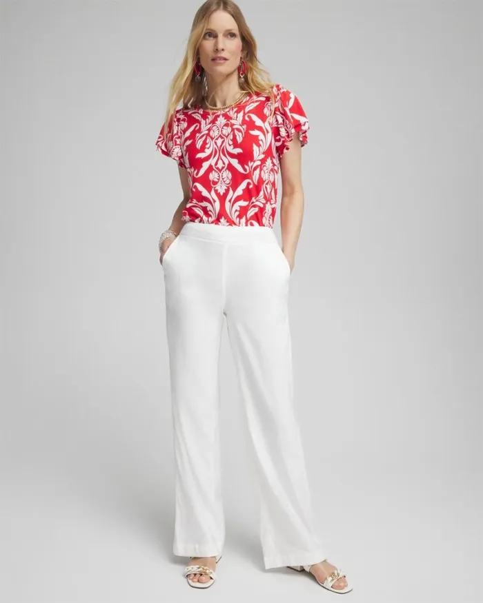 Chico039s Tees Red Ruffle Sleeve Tee Watermelon Punch 8211 Clothing