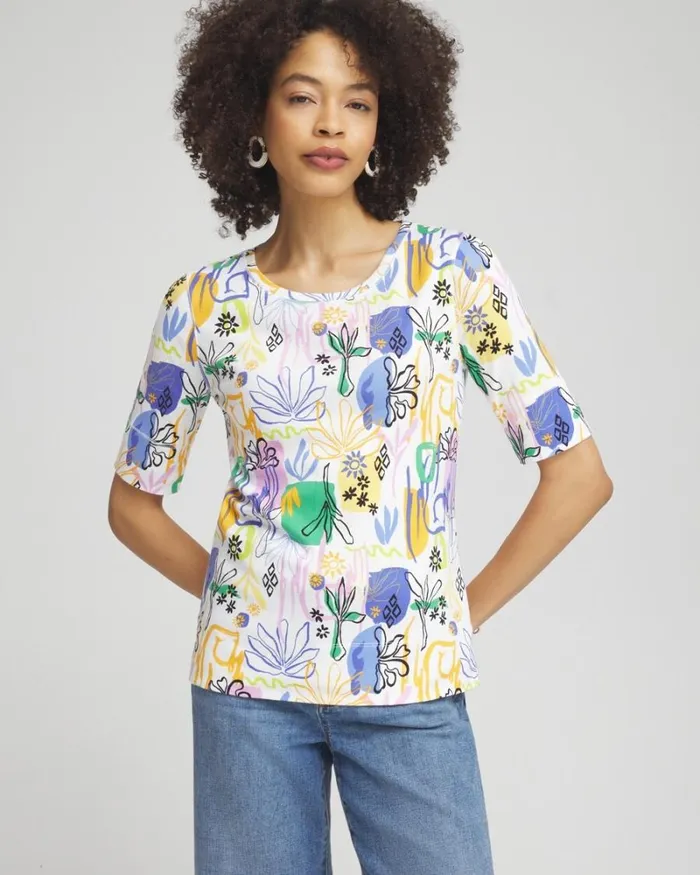 Chico039s Tees Surreal Jewel Neck Tee Purple Nightshade 8211 Clothing