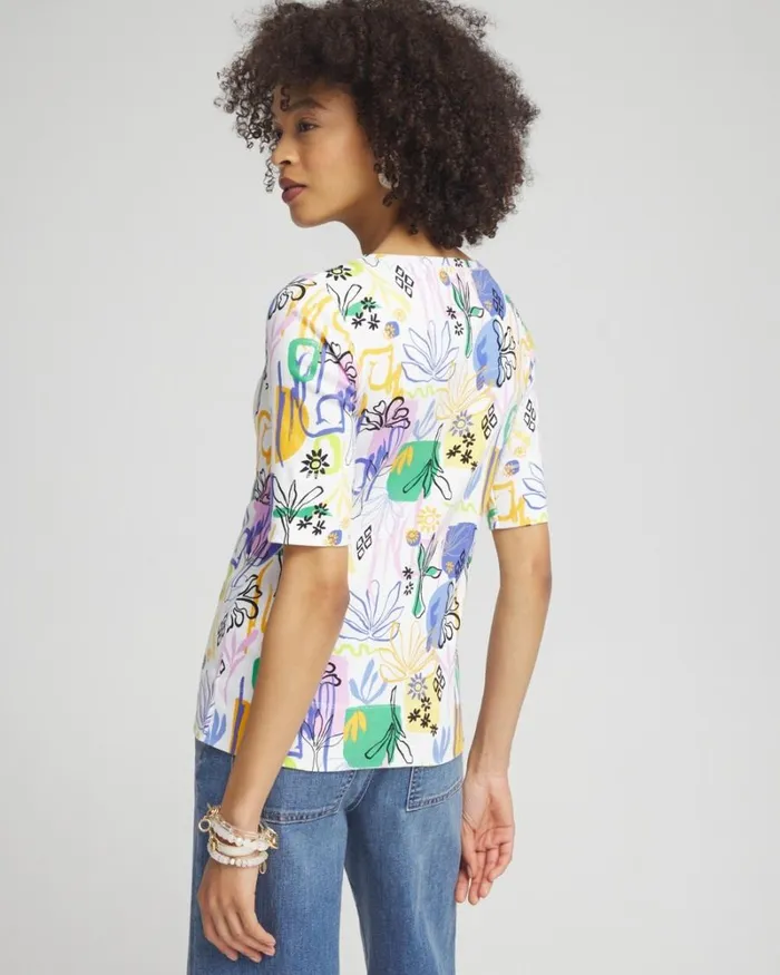 Chico039s Tees Surreal Jewel Neck Tee Purple Nightshade 8211 Clothing