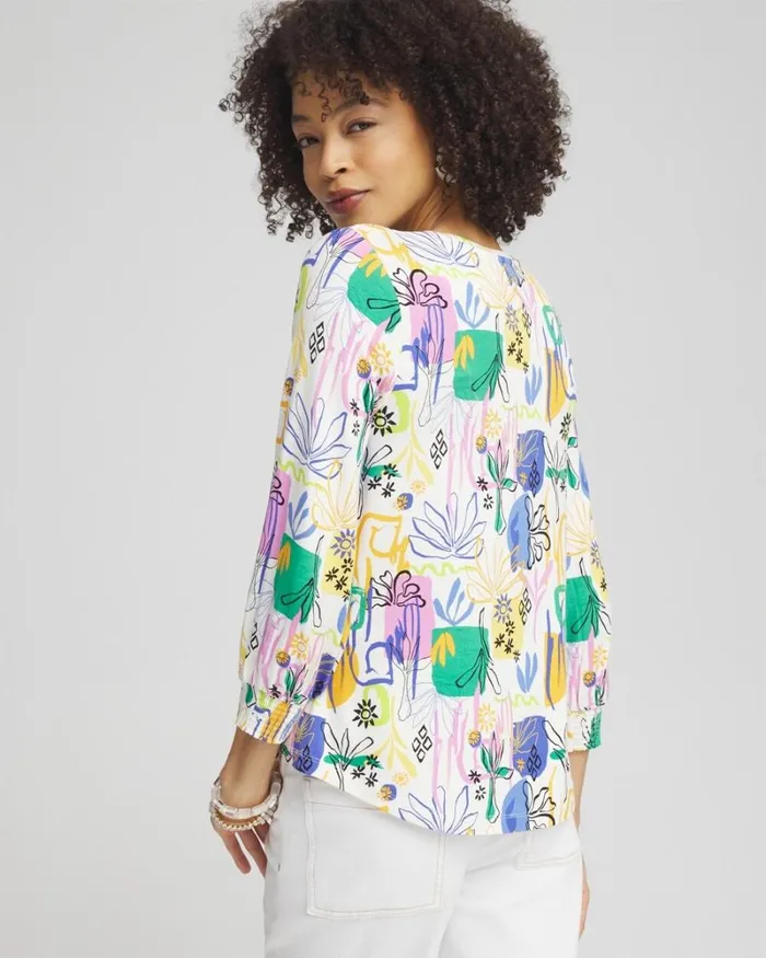 Chico039s Tees Touch Of Cool Surreal Smock Sleeve Tee Purple Nightshade 8211 Clothing Chico039s Tees Touch Of Cool Surreal Smock Sleeve Tee Purple Nightshade 8211 Clothing