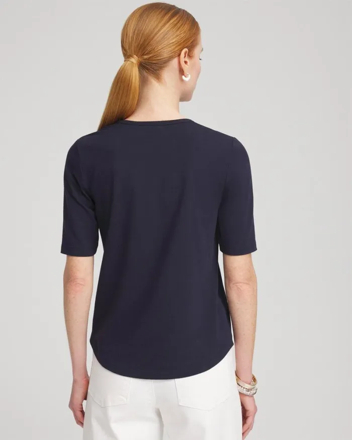 Chico039s Tops Embellished Flag Tee Classic Navy 8211 Clothing