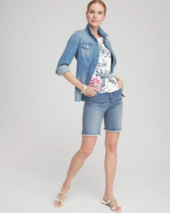Chico039s Tops Floral Artisan Tee Alabaster 8211 Clothing