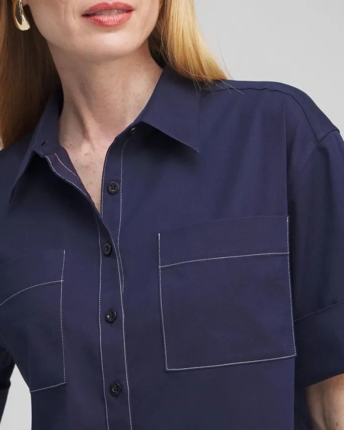 Chico039s Tops No Iron Stretch Short Sleeve Shirt Classic Navy 8211 Clothing Chico039s Tops No Iron Stretch Short Sleeve Shirt Classic Navy 8211 Clothing