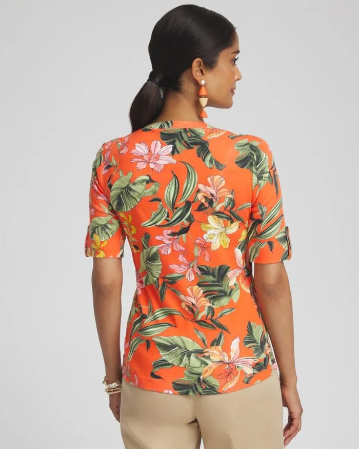 Chico039s Tops Orchid Everyday Vneck Tee Blood Orange 8211 Clothing