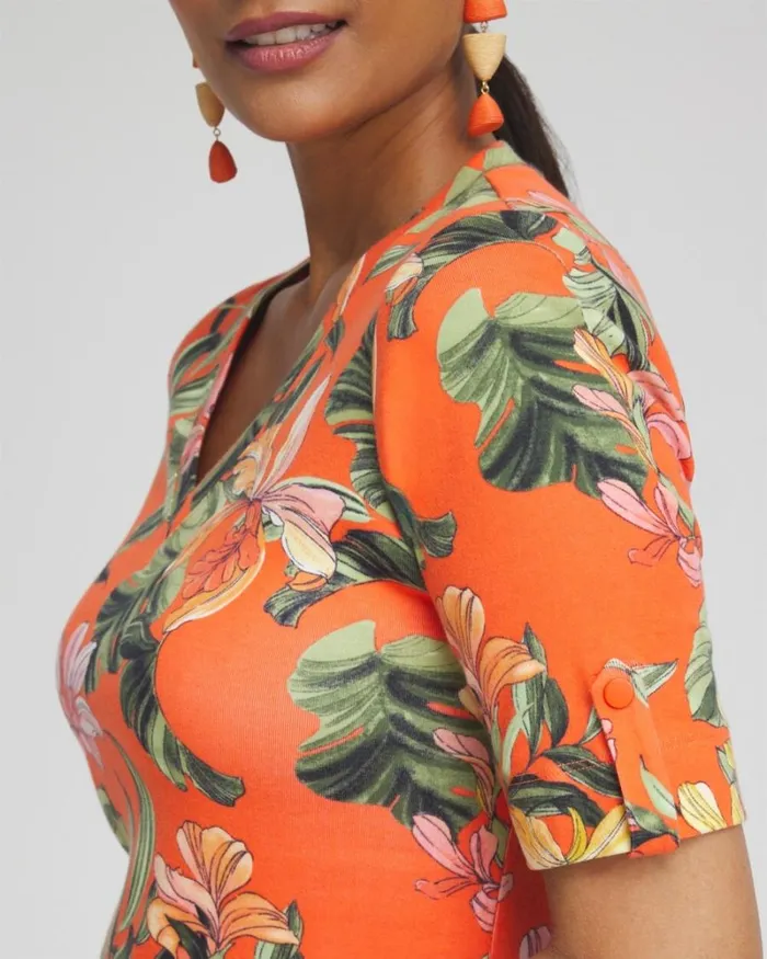 Chico039s Tops Orchid Everyday Vneck Tee Blood Orange 8211 Clothing