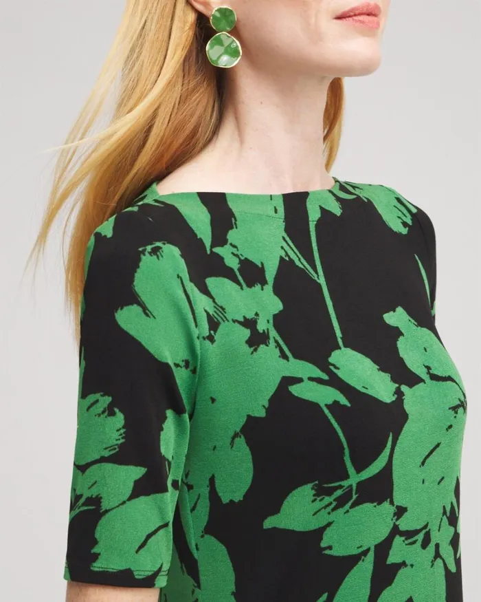 Chico039s Tops Travelers Floral Tunic Verdant Green 8211 Clothing