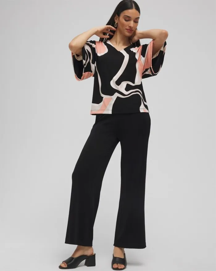Chico039s Tops Travelers Kimono Sleeve Tunic Pink Clay 8211 Clothing