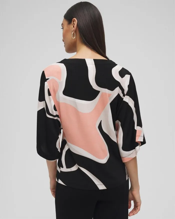 Chico039s Tops Travelers Kimono Sleeve Tunic Pink Clay 8211 Clothing