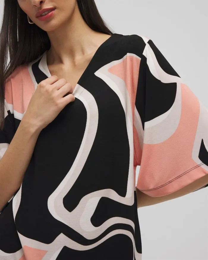 Chico039s Tops Travelers Kimono Sleeve Tunic Pink Clay 8211 Clothing