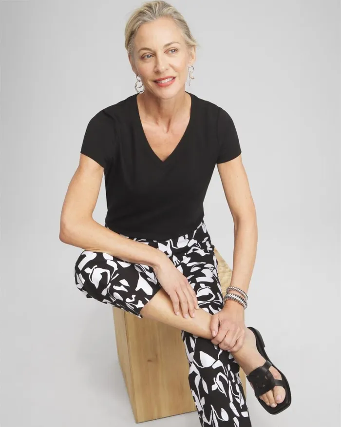 Chico039s Tops Vneck Perfect Tee Alabaster 8211 Clothing