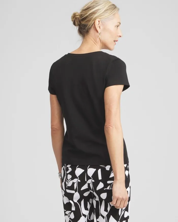 Chico039s Tops Vneck Perfect Tee Alabaster 8211 Clothing