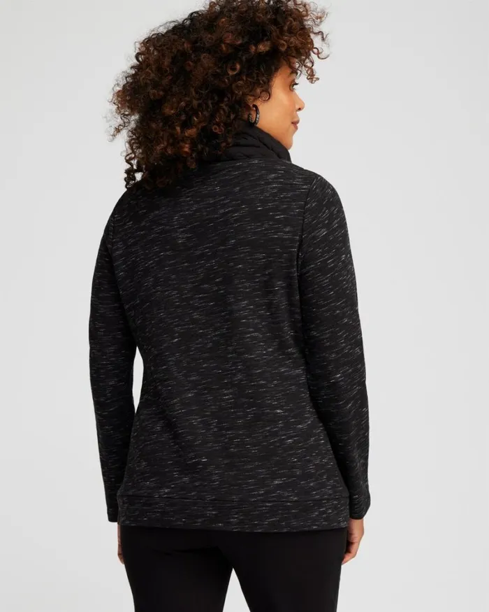 Chico039s Tops Zenergy French Terry Cowl Neck Top Black 8211 Clothing