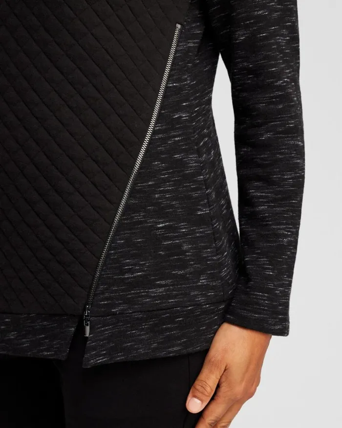 Chico039s Tops Zenergy French Terry Cowl Neck Top Black 8211 Clothing