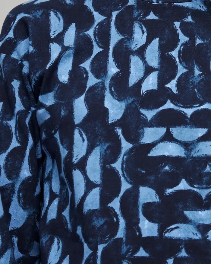 Chico039s Tops Zenergy Half Moon Print Pullover Classic Navy 8211 Clothing