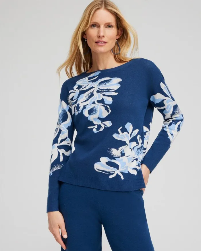 Chico039s Tops Zenergy Luxe Cashmere Blend Top Azores Blue 8211 Clothing