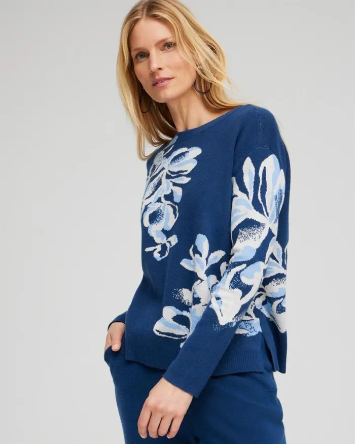 Chico039s Tops Zenergy Luxe Cashmere Blend Top Azores Blue 8211 Clothing