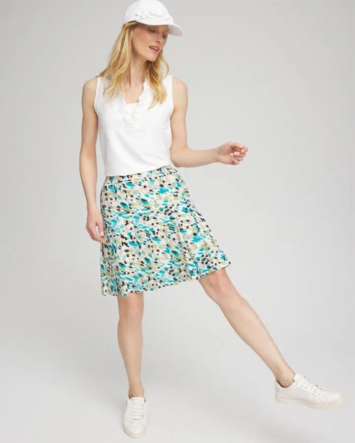 Chico039s Tops Zenergy UPF Knit Ruffle Tank Alabaster 8211 Clothing