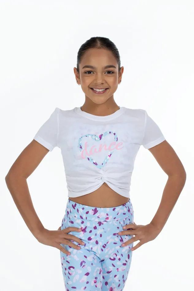 Children Bloch Bloch X Flo Active Twist Front Tee White Tops
