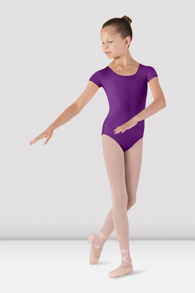 Children Bloch Girls Dujour Cap Sleeve Leotard Aubergine Basics