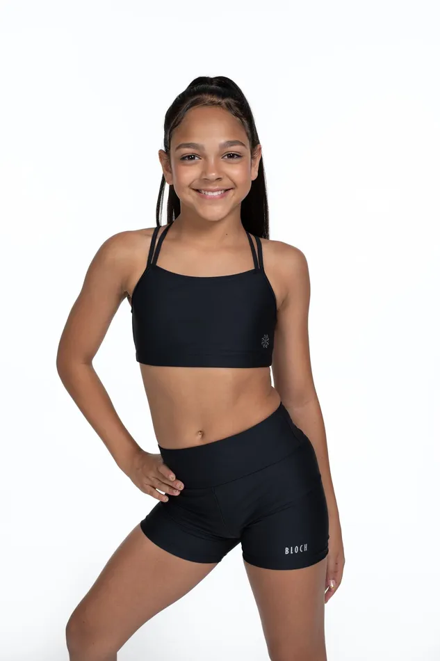 Children Bloch X Flo Active Remi XBack Bra Top Black Crop Tops Bloch