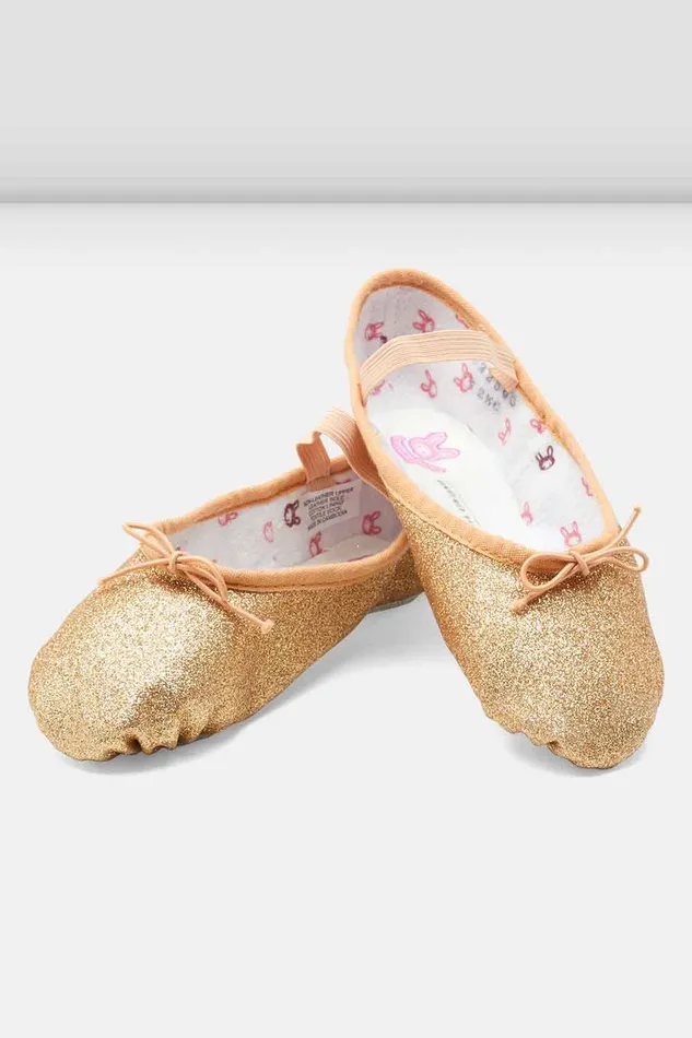 Children Childrens Glitterdust Ballet Shoes Gold Glitter Ballet Bloch