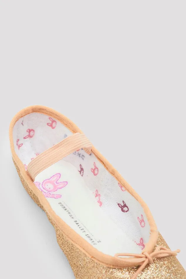 Children Childrens Glitterdust Ballet Shoes Gold Glitter Ballet Bloch