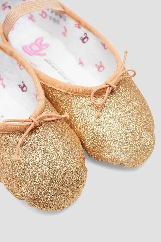 Children Childrens Glitterdust Ballet Shoes Gold Glitter Ballet Bloch