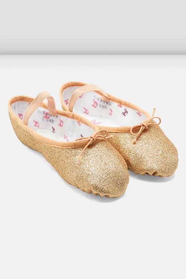 Children Childrens Glitterdust Ballet Shoes Gold Glitter Ballet Bloch