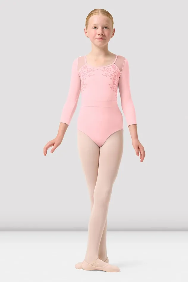 Children Girls Dara 34 Sleeve Leotard Candy Pink Leotards Bloch