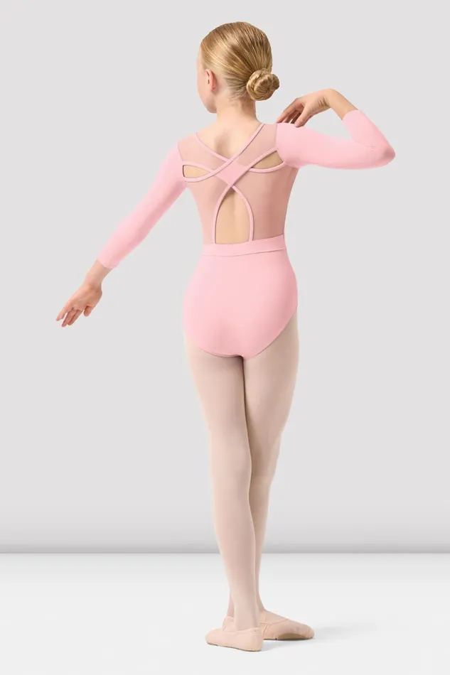 Children Girls Dara 34 Sleeve Leotard Candy Pink Leotards Bloch
