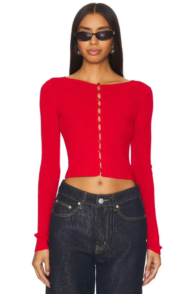 Ciara Cardigan Red Women Lovers and Friends Sweaters and Knits