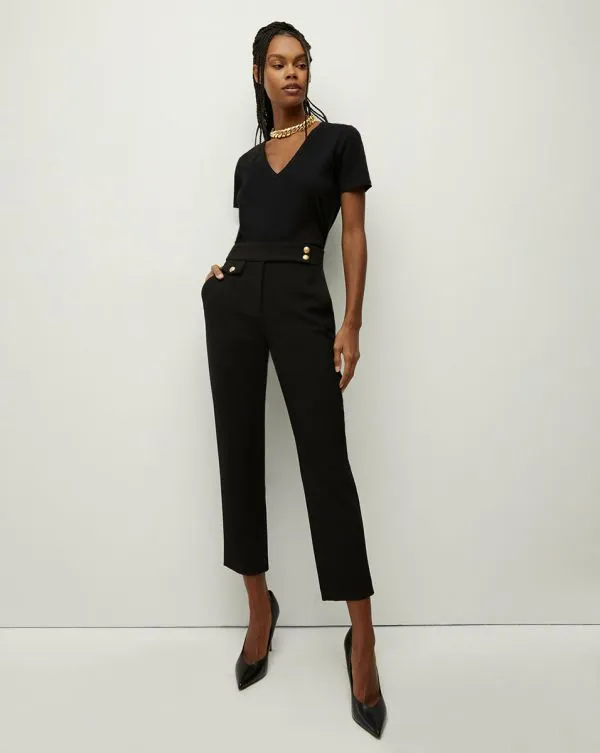 Cindy VNeck Tee Black Women Veronica Beard Tops Cindy VNeck Tee Black Women Veronica Beard Tops