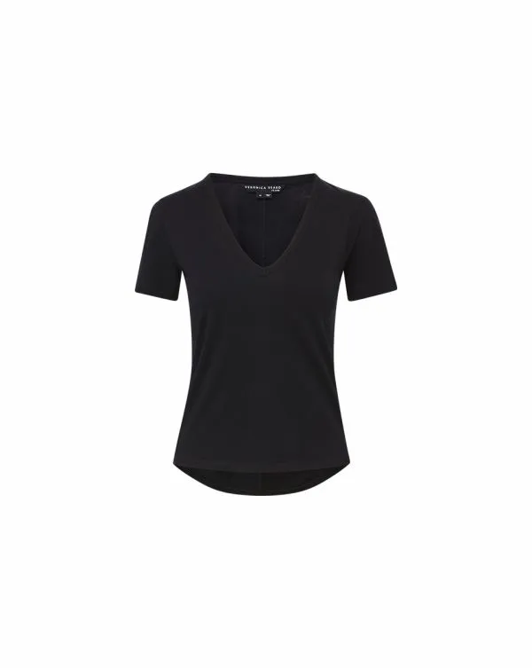 Cindy VNeck Tee Black Women Veronica Beard Tops Cindy VNeck Tee Black Women Veronica Beard Tops