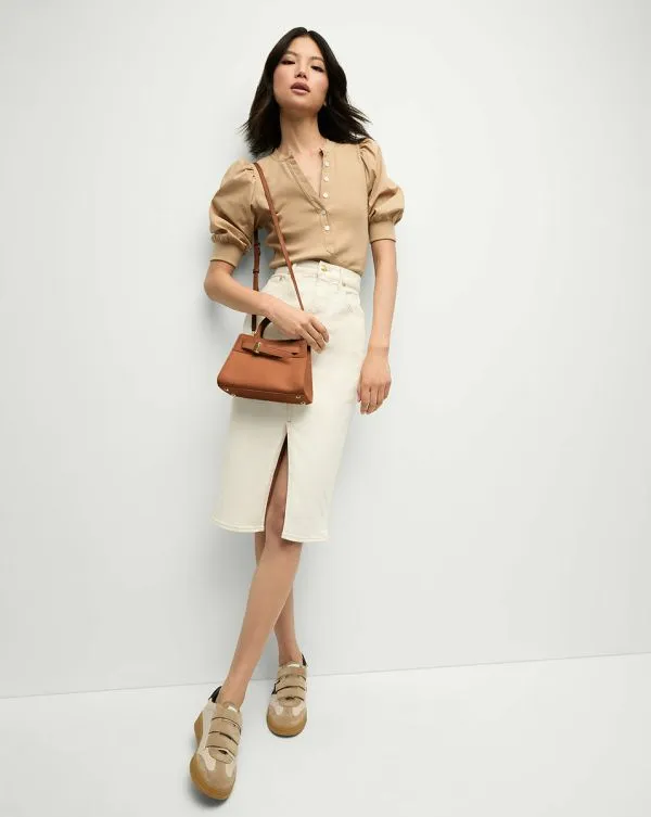 Coralee PuffSleeve Tee Khaki Women Veronica Beard Tops Coralee PuffSleeve Tee Khaki Women Veronica Beard Tops