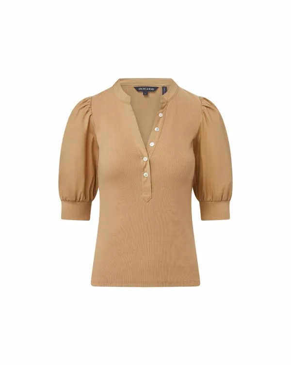 Coralee PuffSleeve Tee Khaki Women Veronica Beard Tops Coralee PuffSleeve Tee Khaki Women Veronica Beard Tops