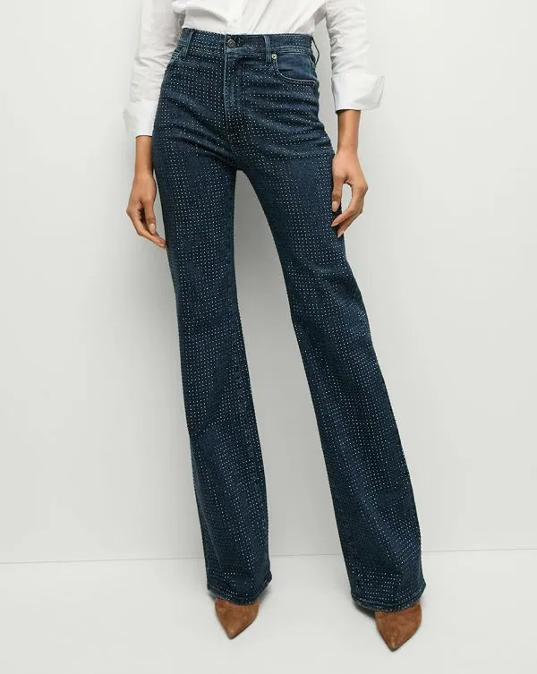 Crosbie Rhinestone WideLeg Jean Indigo Rinse Women Veronica Beard Jeans Crosbie Rhinestone WideLeg Jean Indigo Rinse Women Veronica Beard Jeans