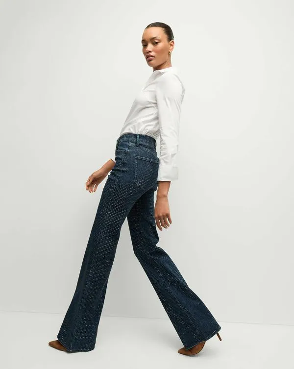 Crosbie Rhinestone WideLeg Jean Indigo Rinse Women Veronica Beard Jeans Crosbie Rhinestone WideLeg Jean Indigo Rinse Women Veronica Beard Jeans