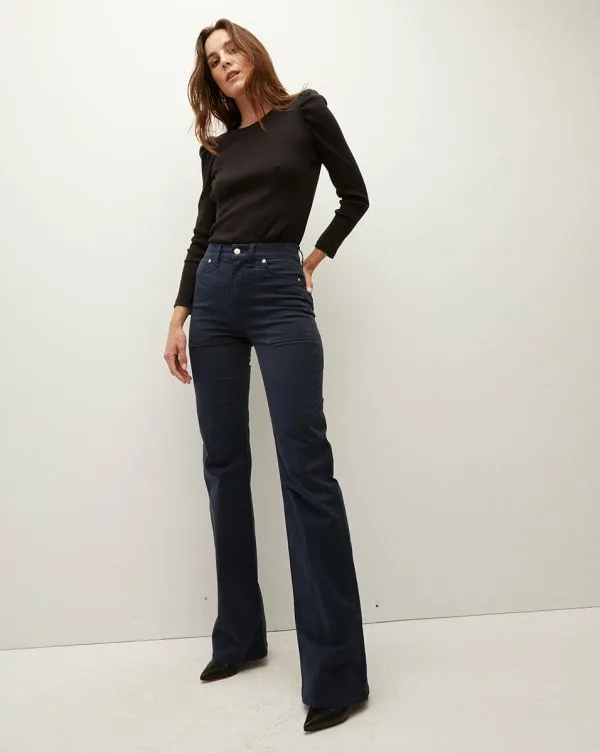 Crosbie Slim WideLeg Pant Navy Women Veronica Beard Pants