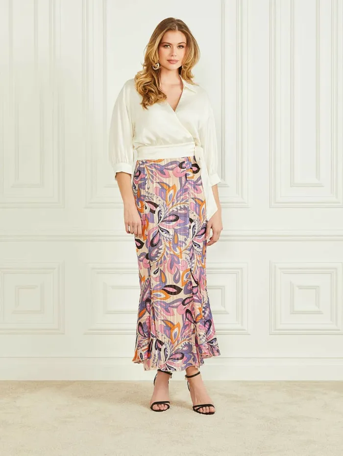 Daisy Wrap Top Pale Pearl Women Tops GUESS Daisy Wrap Top Pale Pearl Women Tops GUESS