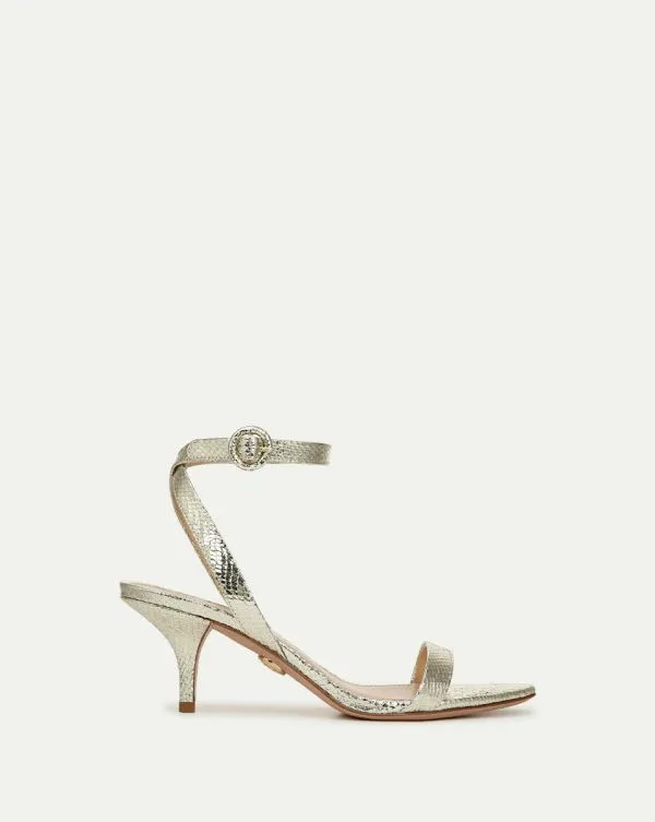 Darcelle Metallic Leather Sandal Platinum Women Veronica Beard Shoes
