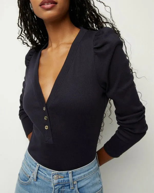 Dekalb PuffSleeve Top Navy Women Veronica Beard Tops Dekalb PuffSleeve Top Navy Women Veronica Beard Tops