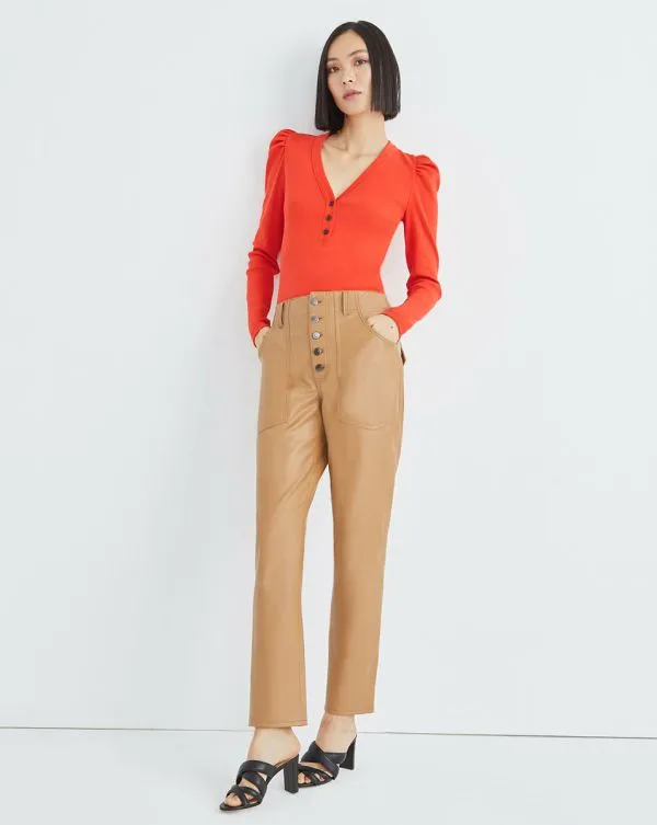 Dekalb PuffSleeve Top Navy Women Veronica Beard Tops Dekalb PuffSleeve Top Navy Women Veronica Beard Tops