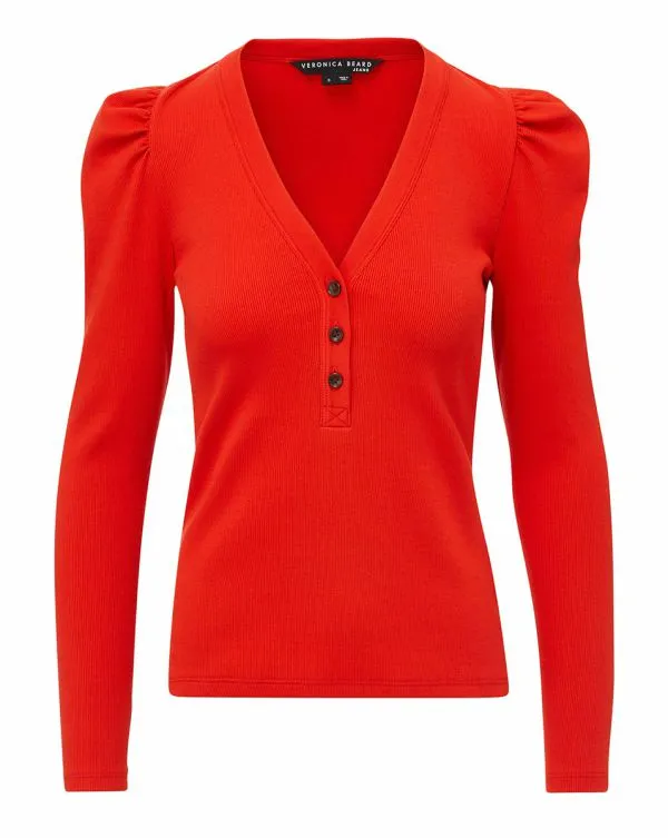 Dekalb PuffSleeve Top Navy Women Veronica Beard Tops Dekalb PuffSleeve Top Navy Women Veronica Beard Tops